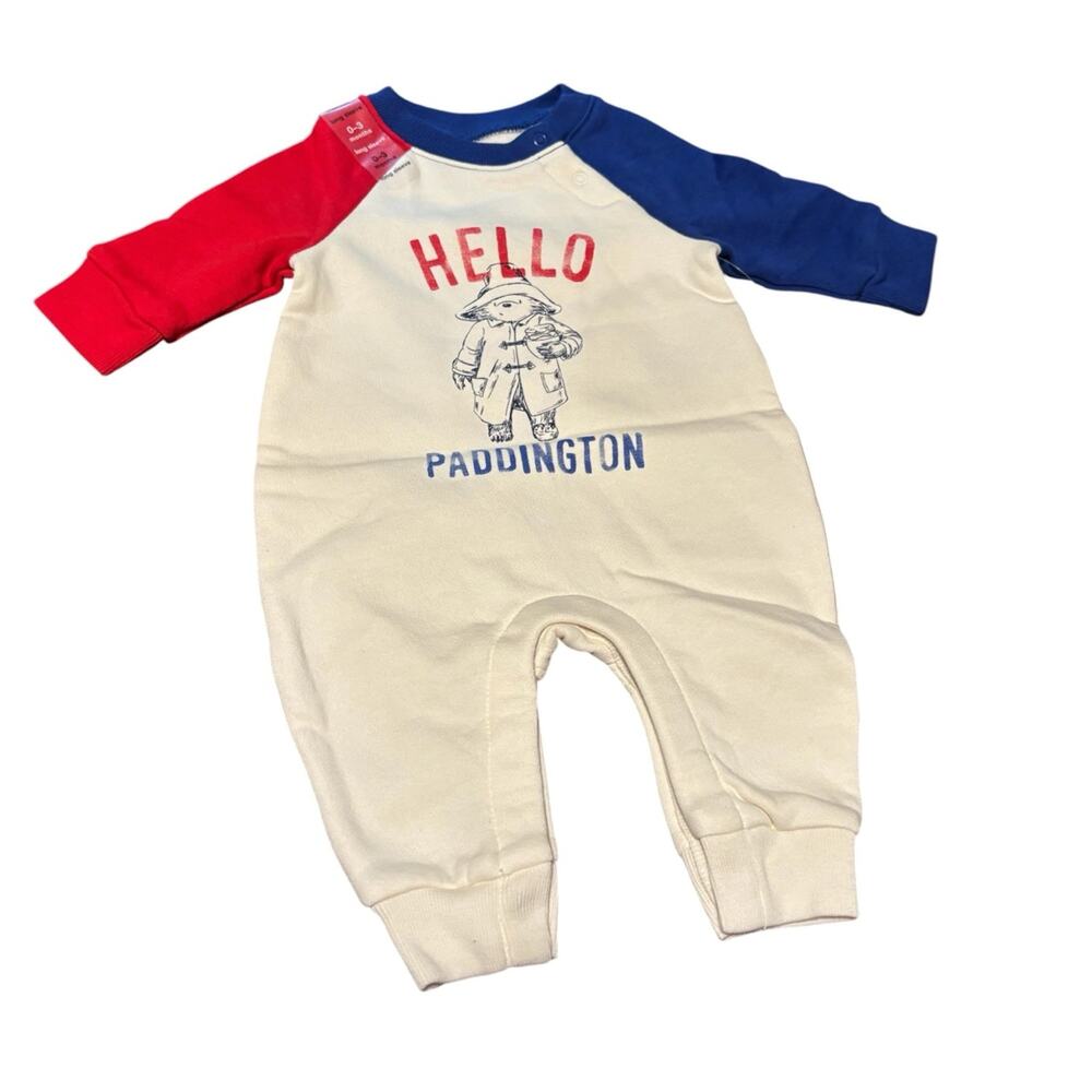 NWT 0-3M Boys Baby Gap Paddington Bear "Hello" One piece with socks